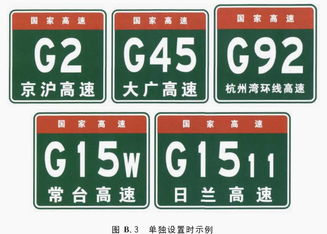 道路交通标志—高速公路编号标志字高